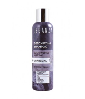Leganza DETOX Shampoo+Charcoal 0%SLS, 0%Parabenen, 0%Kleurstoffen o.a. Anti-Haaruitval, Haargroei - Zonder Sulfaat en SLS 200ml