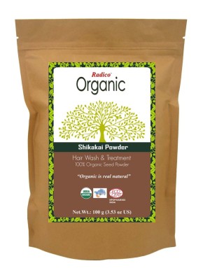 RADICO ORGANIC SHIKAKAI 100% Natuurlijke BIO Organic Anti-Haaruitval, Anti-Roos, Haargroei, Care, Volume, Voedende Poeder 100g