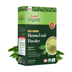 Henna Leaf Front-500x500 Radico ORGANIC HENNA Rood 100% Natuurlijke BIO Organic Haarverf Zonder Ammonia PPD PTD Peroxide Waterstofperoxide etc. met o.a. ECOCERT 100g