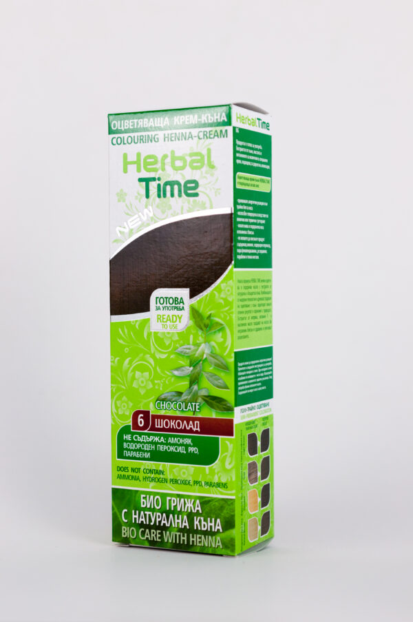 _DSC0025 HERBAL TIME Chocolate nr.6 - Kant -en Klare Tube Haarverf 75ml - UNISEX