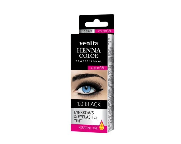 eyebrow-eyelash-tint-gel2 Venita HENNA COLOR Professional Wimper- en Wenkbrauwverf Color Gel Keratin Care 1.0 Black