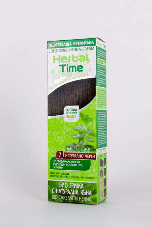 HERBAL TIME Natural Black nr.7 – Kant -en Klare Tube Haarverf 75ml – UNISEX