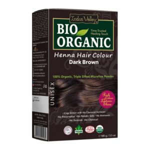 Indus Valley BIO Organic Henna Dark Brown – Natuurlijke Henna Haarverf – Unisex – 100% Plantaardig 100g